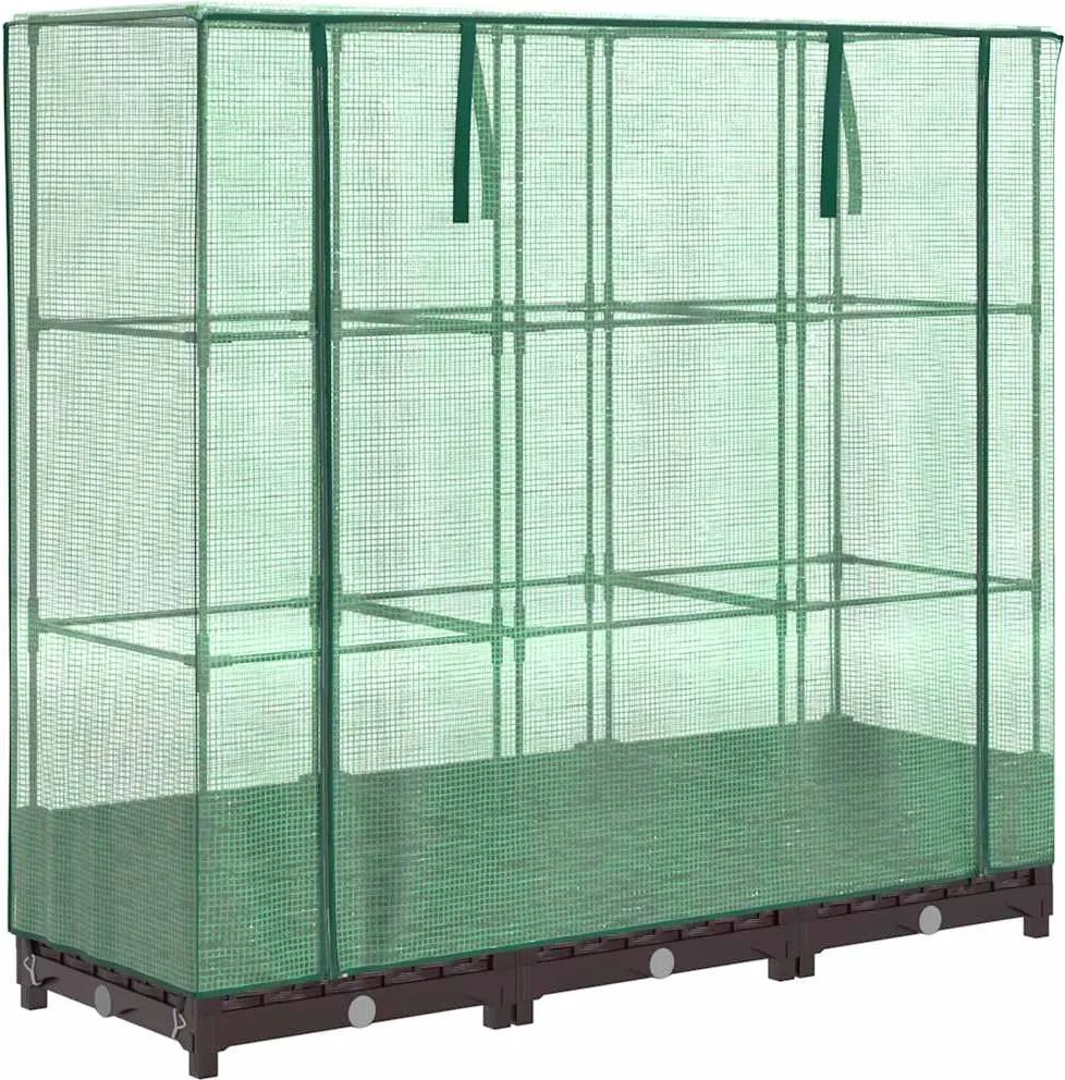 vidaXL rattan megjelenésű magaságyás melegháztakaróval 120x40x123 cm