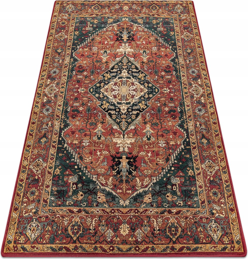 Superior Szőnyeg 200x300 Kasim Keret Rozetta piros Gyapjú #SUP082