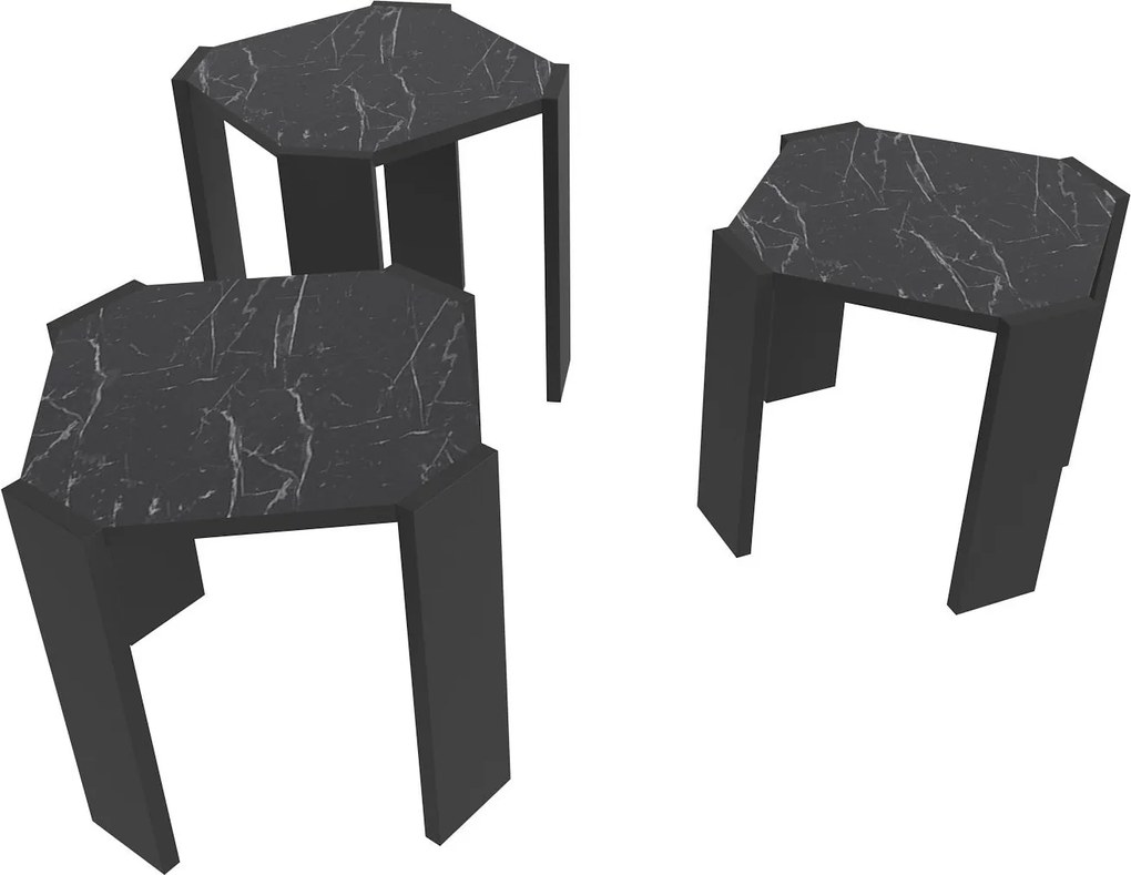 Dohányzóasztal lori - black, marble