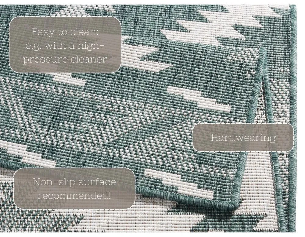 Malibu zöld-krémszínű kültéri szőnyeg, 230 x 160 cm - NORTHRUGS