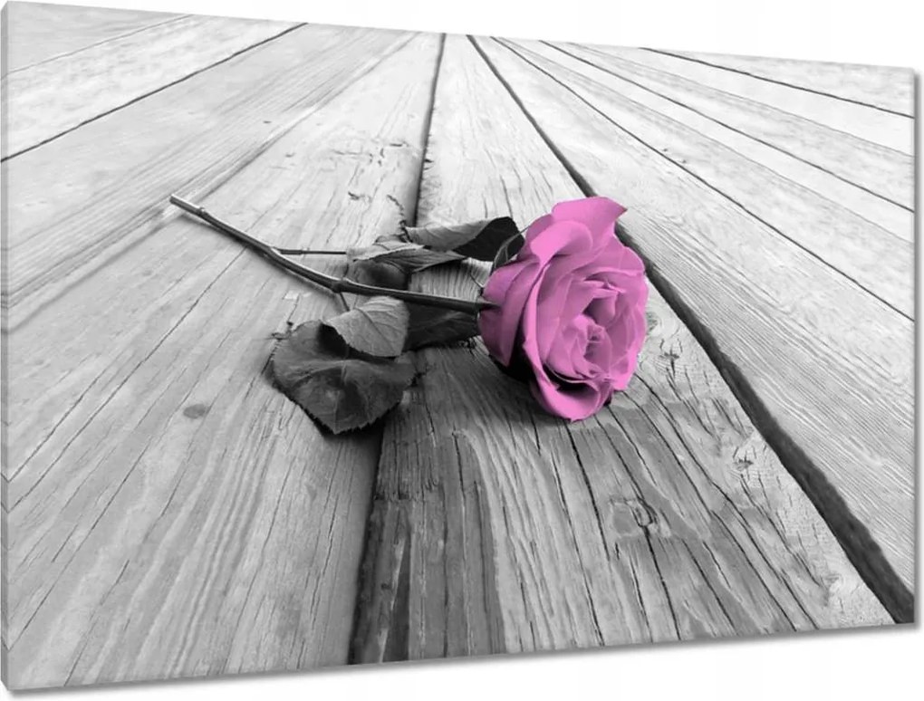 Vászonkép 120x80 Régi rózsa Rózsa a deszkákon