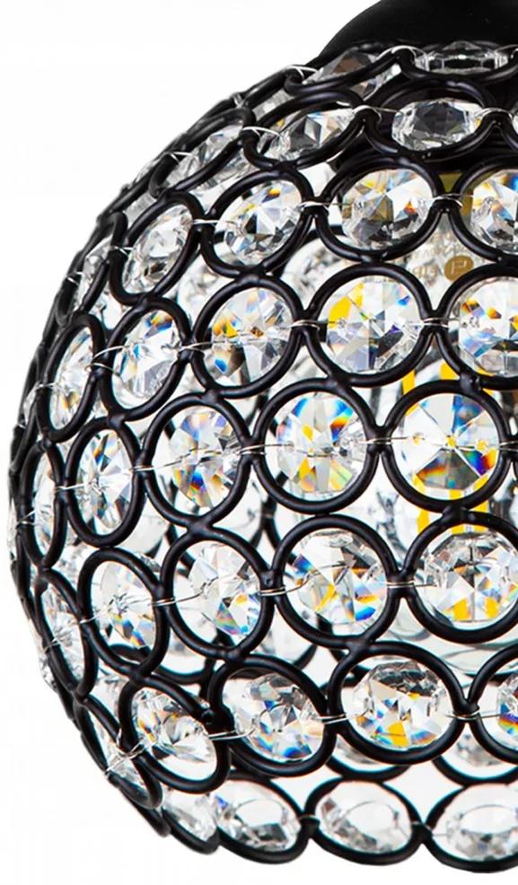 Crystal Ball karos fali lámpa fekete 1x E27 + ajándék LED izzó