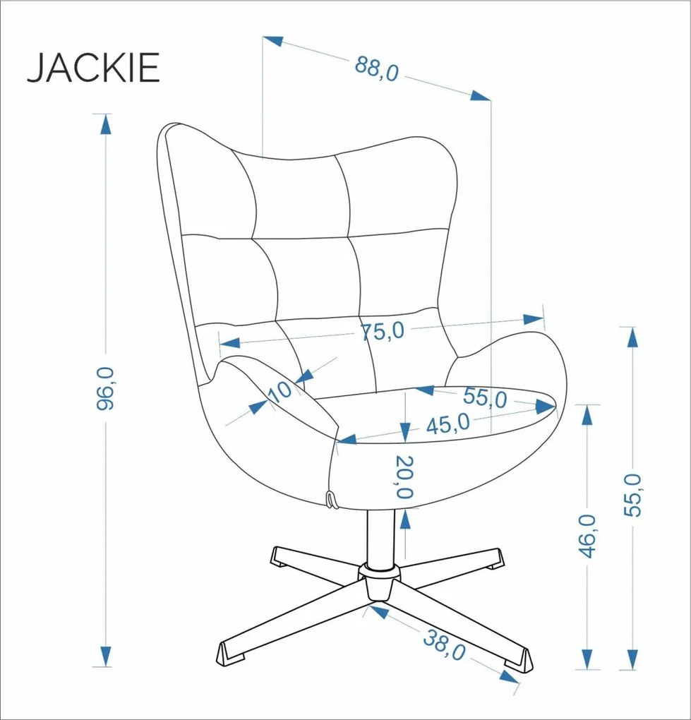 Jackie 360 fokban forgatható fotel szürke