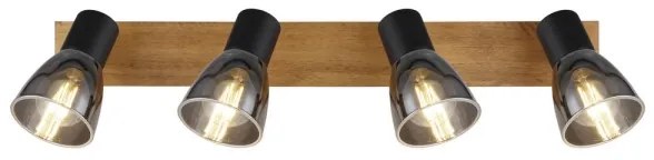 Globo 54307-4W - CLAUDE 4xE14/40W fekete/fa spotlámpa 230V