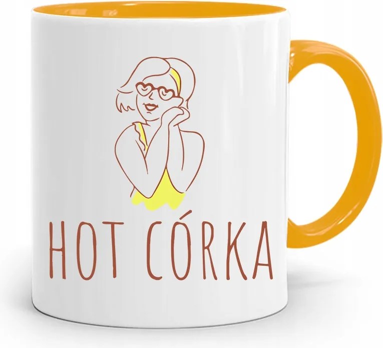 Sárga Bögre Ajándék Lányának Hot Lánya fényképes nyomtatással