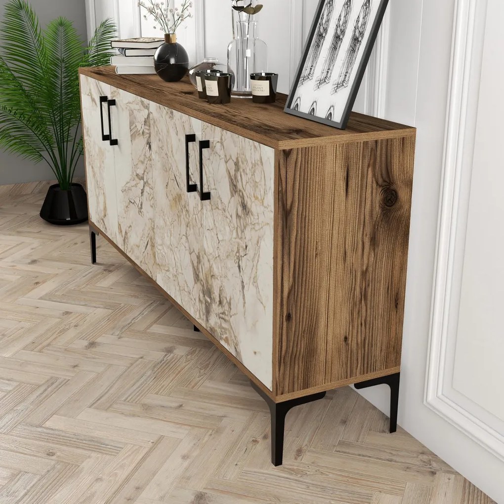 Kiev 160 - Walnut, White Marble