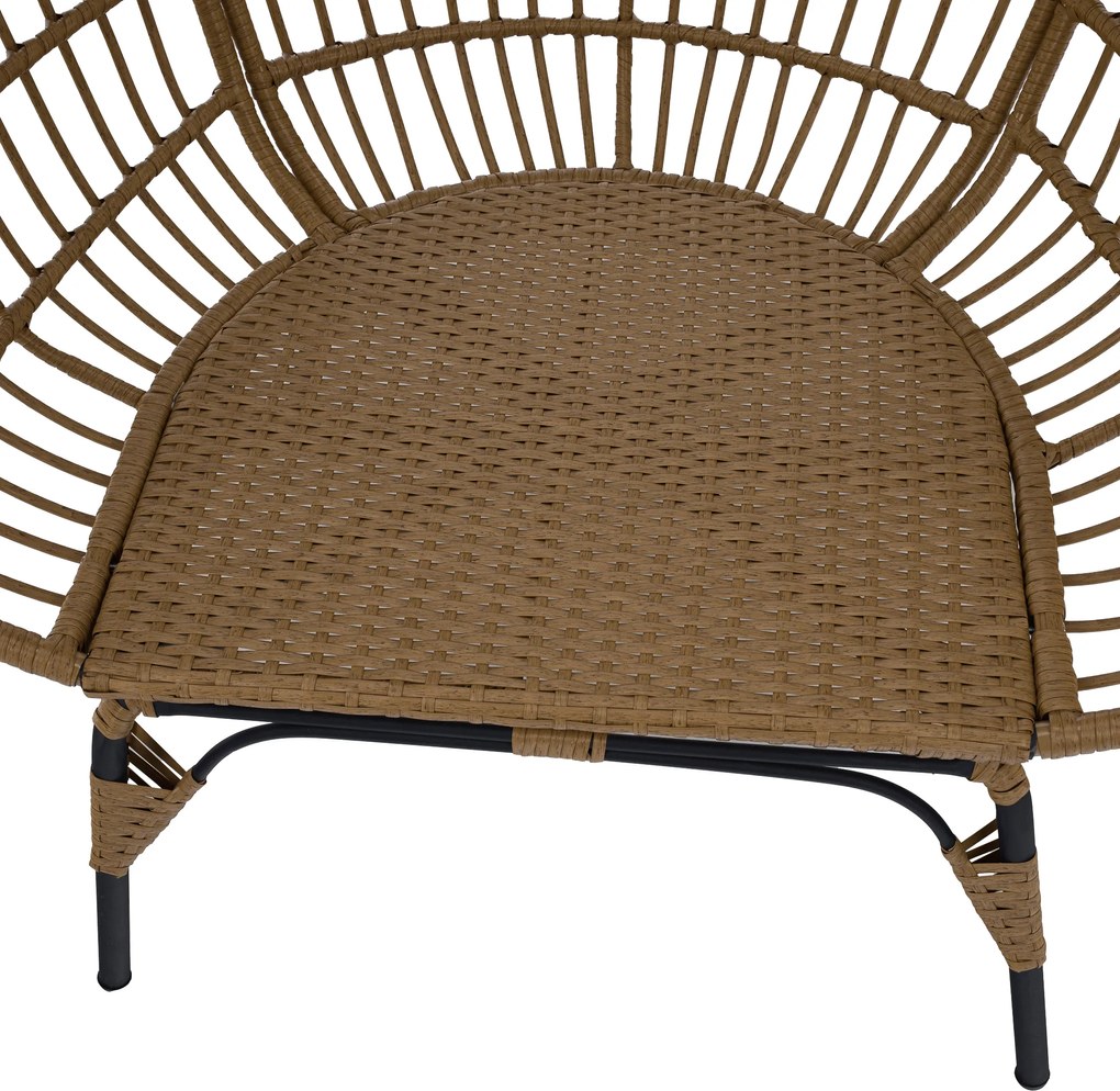 Rattan fotel, természetes/fekete/bézs, KARMEN