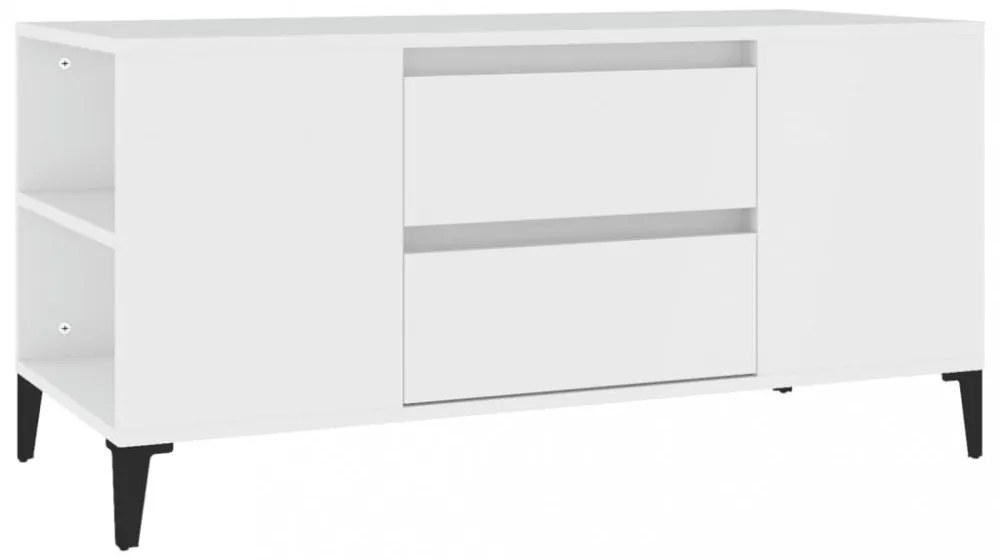 fehér szerelt fa TV-szekrény 102x44,5x50 cm