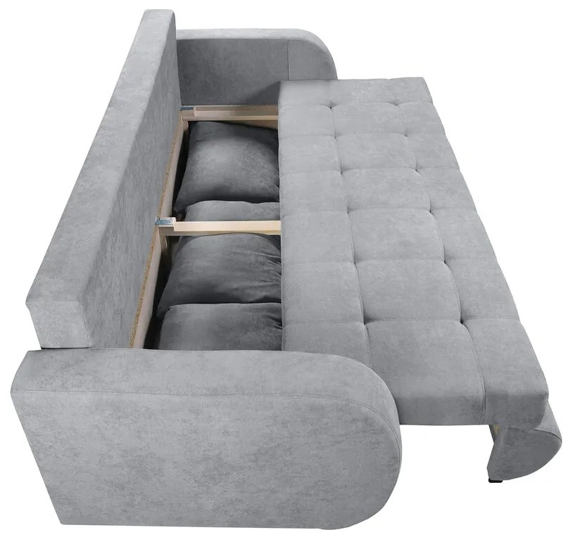 Siena Kihúzható kanapé, 230x97x78 cm, tárolóládával, szürke