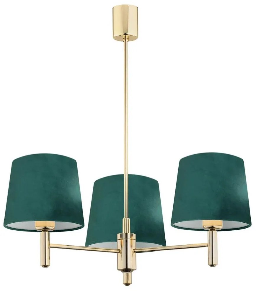 Argon 6192 - Csillár rúdon PONTE 3xE27/15W/230V zöld/sárgaréz