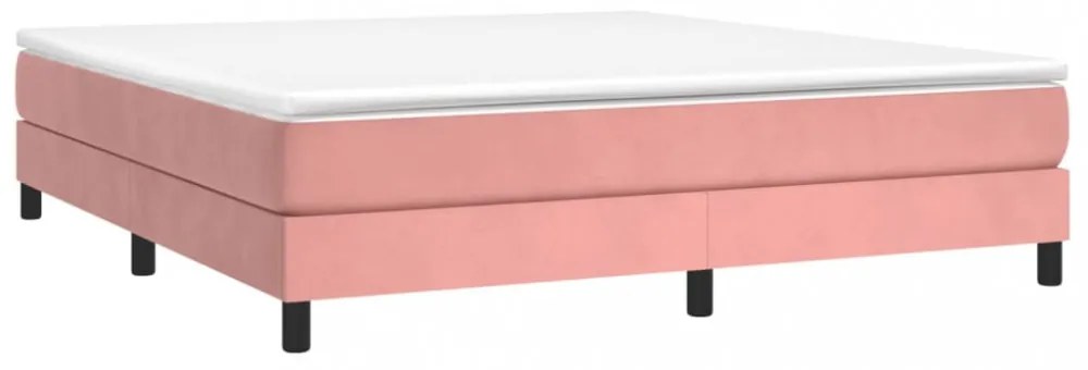 rózsaszín bársony rugós ágykeret 160x200 cm
