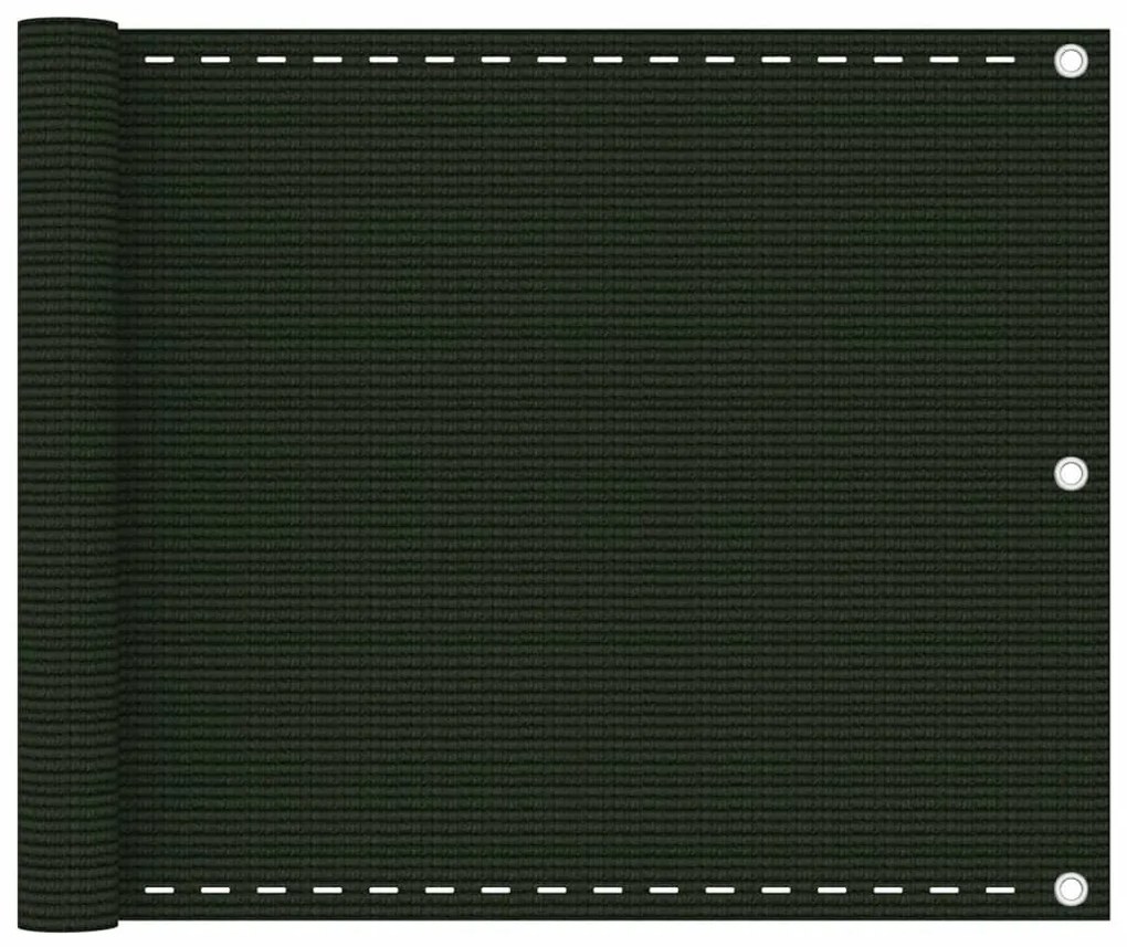 Sötétzöld HDPE erkélytakaró 75 x 500 cm