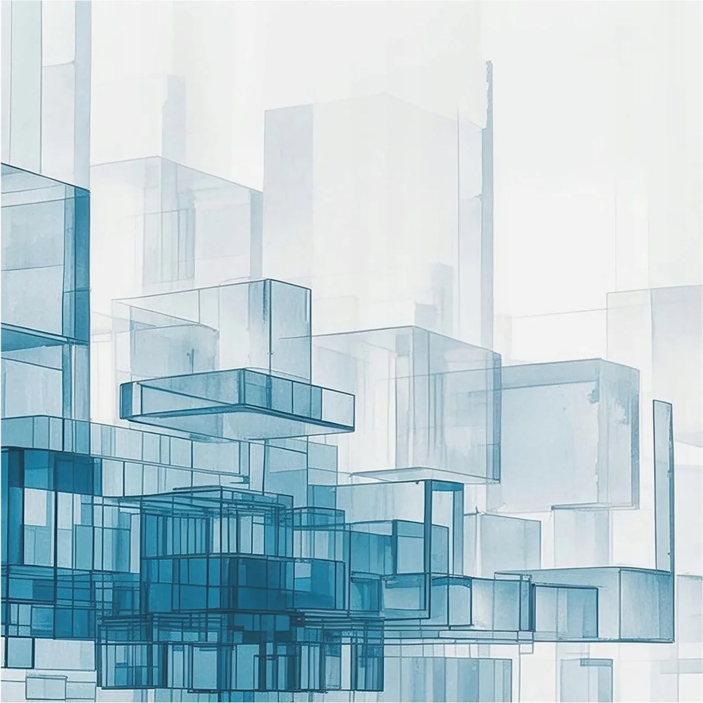 Fali tapéta Panorámával Átlátszó kockák 250x250