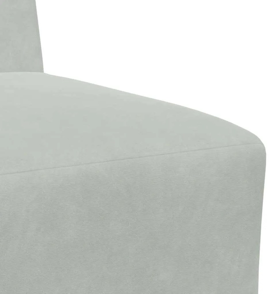 világosszürke bársony kanapéfotel 55 cm