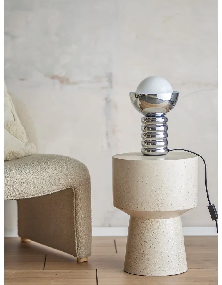 Ezüstszínű asztali lámpa üveg búrával (magasság 32 cm) Spike – Bloomingville