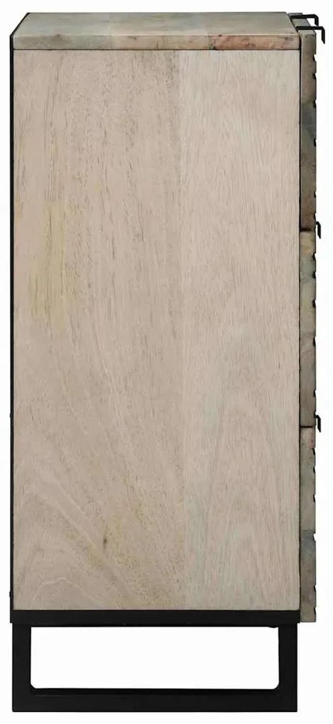 Oldalszekrények 2 pcs Fehér 60 x 33.5 x 75 cm tömör mangófa