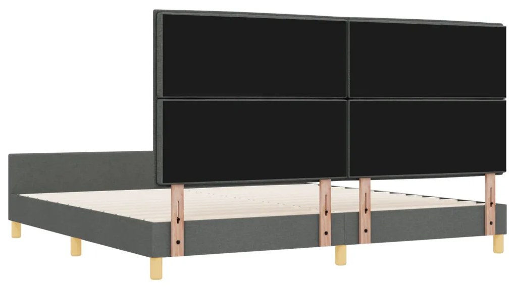 Sötétszürke Szövet Ágykeret 200x200 cm
