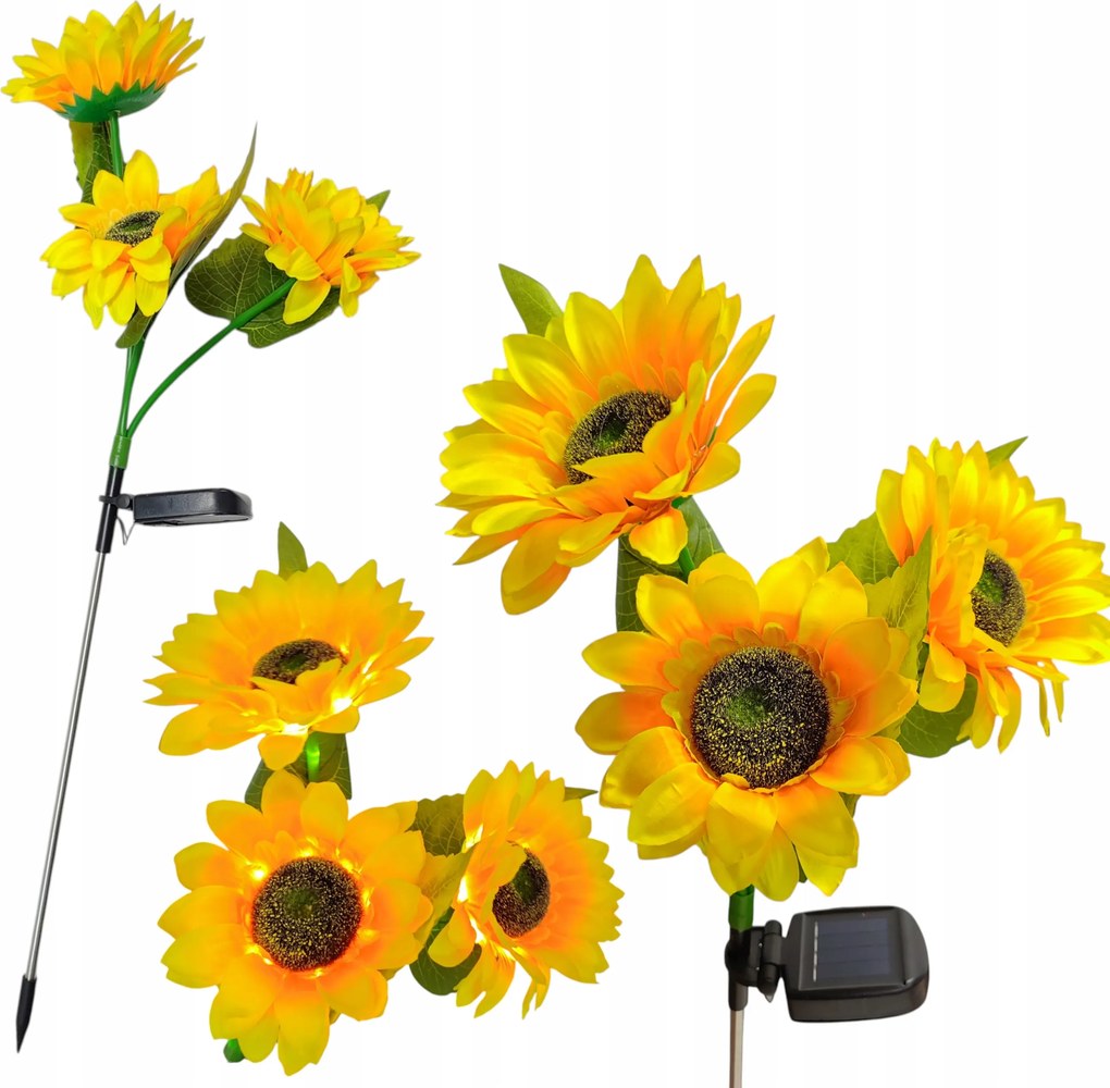 Napelemes Kerti Lámpa Led Napraforgó – 2 Db-os Szett