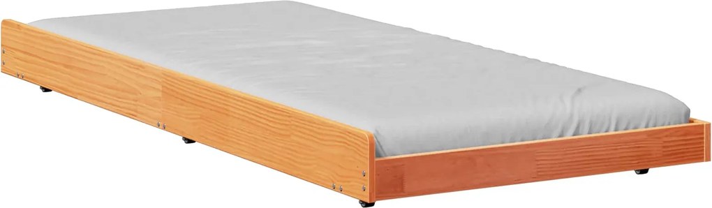vidaXL Ágykeret Barna 90 x 200 cm Tömör fenyőfa