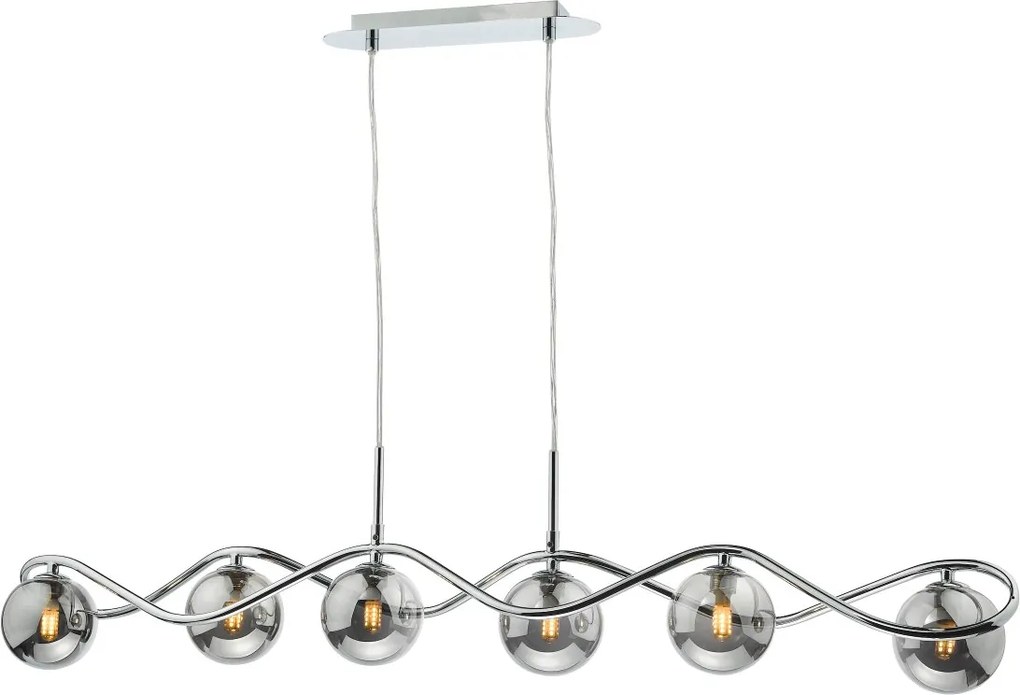 Dar Lighting modern függeszték lysandra füstös csiszolt króm darlys6250