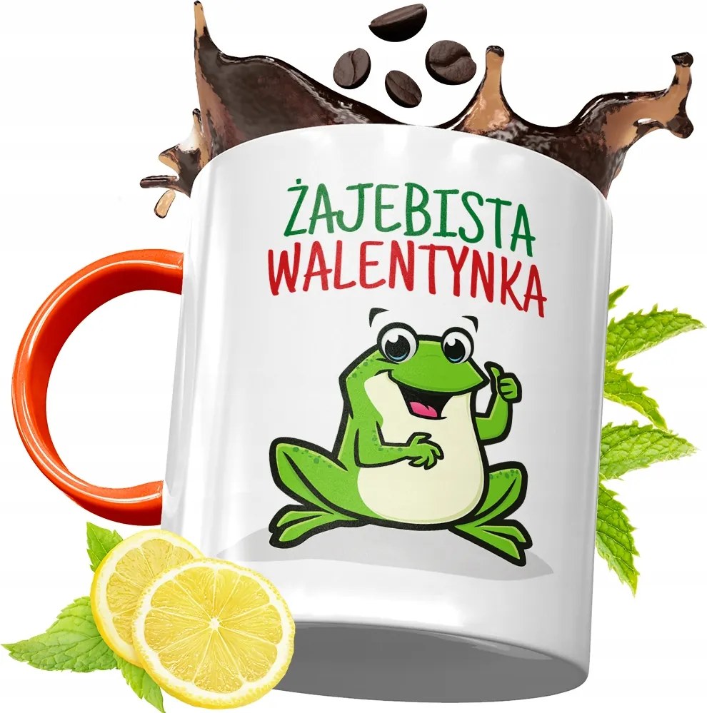 Narancssárga Bögre Valentin Napra Lányoknak, fényképes nyomattal