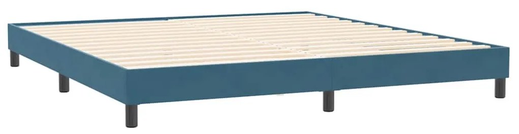 sötétkék bársony ágykeret matrac nélkül 200x210 cm
