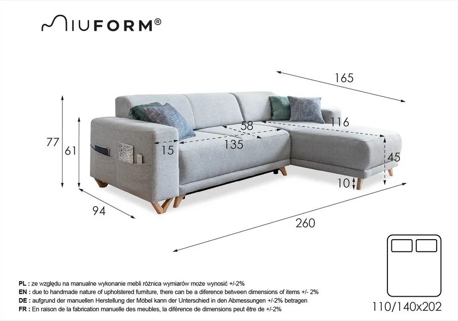Rózsaszín kinyitható-tárolóhelyes sarokkanapé Classy Sophie – Miuform