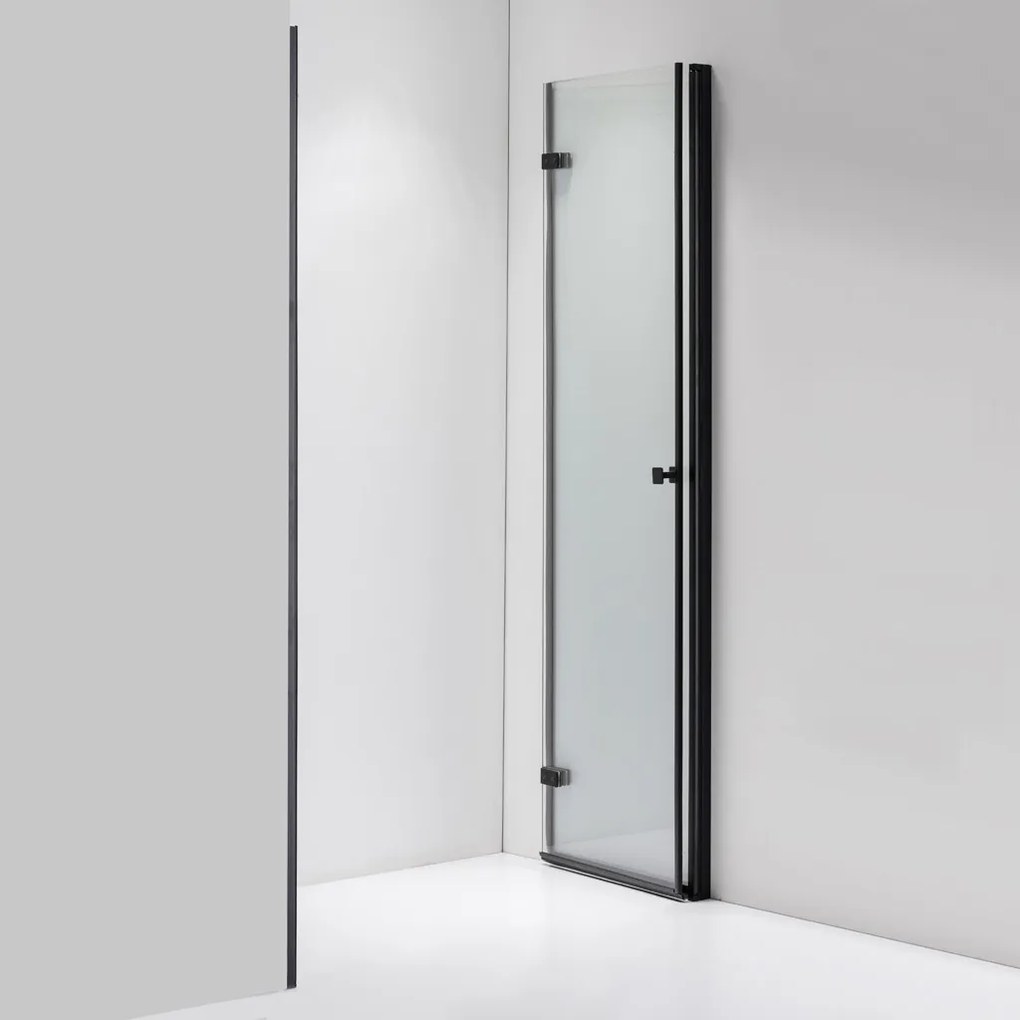Stuxi Verona Black 100 cm széles csukló zuhanyajtó, 6 mm vízlepergető üveggel, fekete profillal
