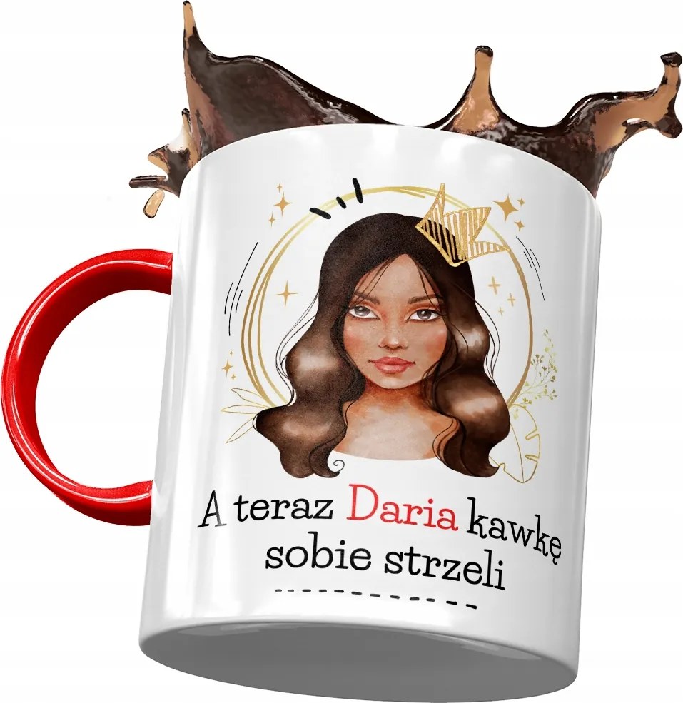 Piros Bögre Daria Barátnő Feleség Ajándék Nyomtatott Fotóval