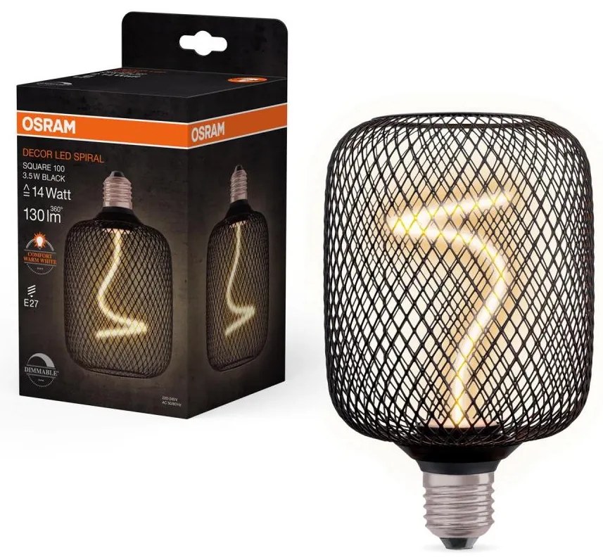 LED Dimmelhető izzó DECOR FILAMENT E27/3,5W/230V 1800K fekete - Osram
