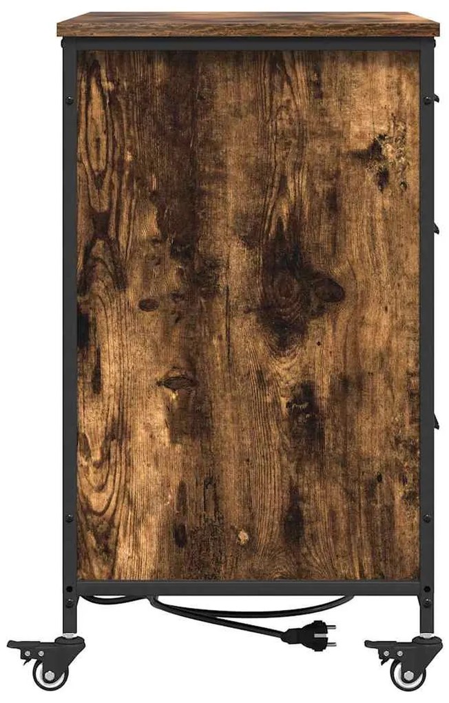 Irodai szekrény kerékkel Füstölt tölgy 76 x 41 x 72 cm Faanyag
