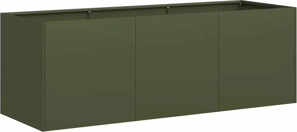 vidaXL növénytartó olívazöld 120x40x40 cm hidegen hengerelt acél