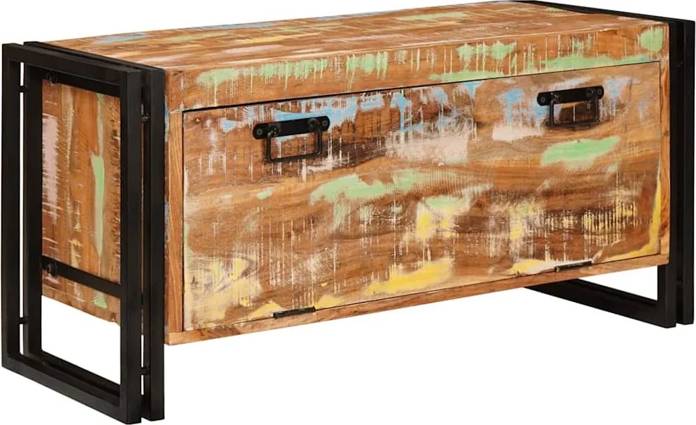 vidaXL Cipőszekrény Barna 90 x 38 x 45 cm Szilárd újrahasznosított fa
