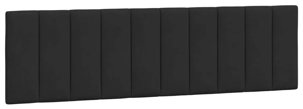 fekete bársony ágykeret LED-ekkel matrac nélkül Hanko 180 x 200 cm