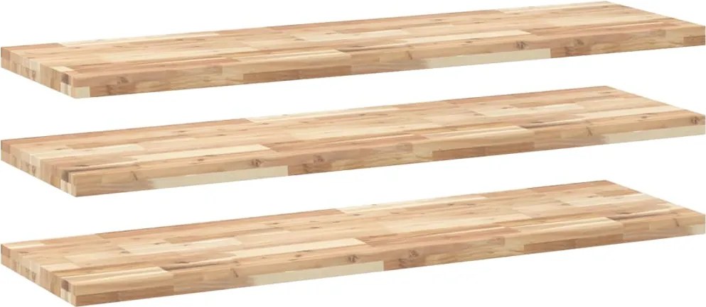 vidaXL 3 db kezeletlen tömör akácfa függőpolc 120 x 40 x 4 cm
