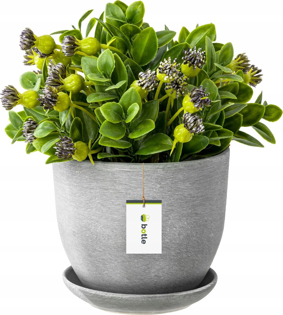 Kerámia kaspó ø16cm világos beton talppal