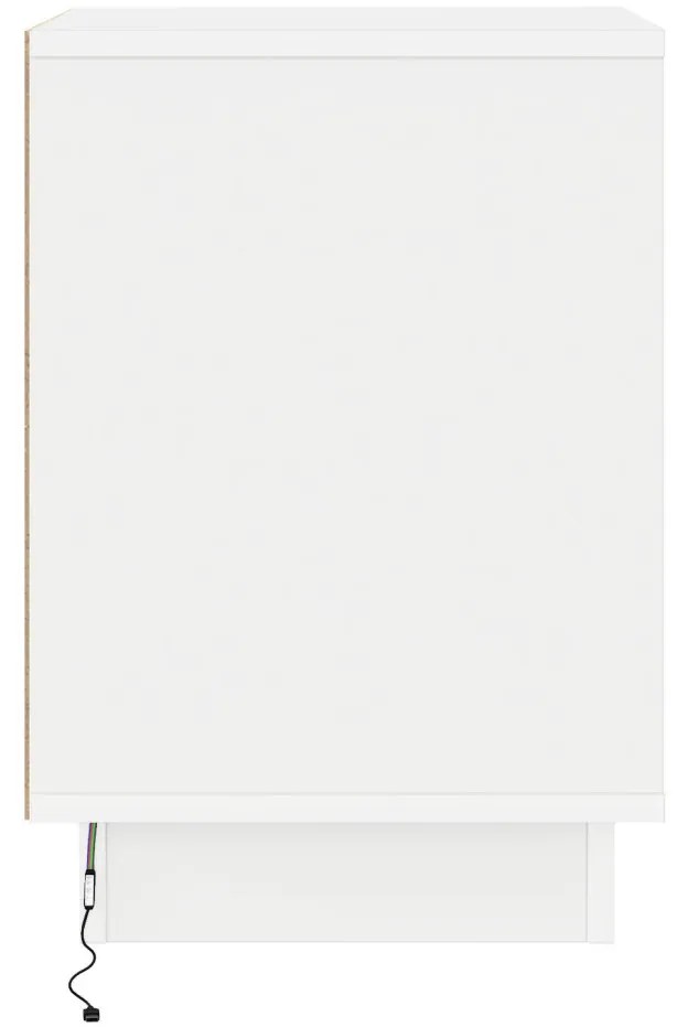 LED világítással ellátott éjjeli szekrények 2 db Fehér 39x34,5x50 cm