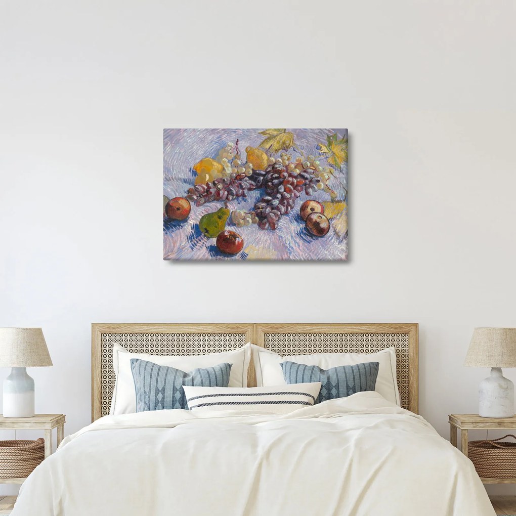 Kép - Vincent van Gogh, Grapes, Lemons, Pears, and Apples, reprodukciók (70x50 cm)