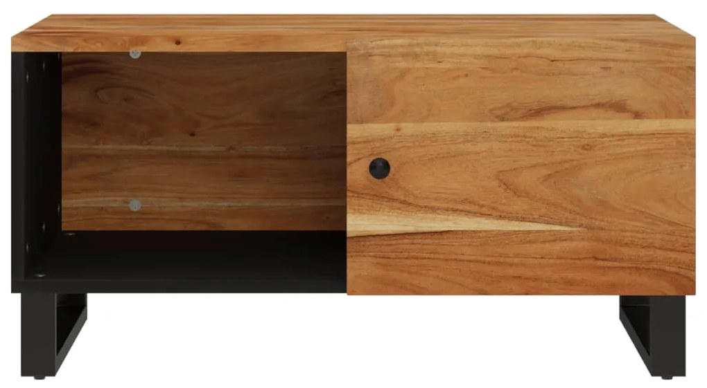 Tömör akácfa és szerelt fa dohányzóasztal 80 x 50 x 40 cm