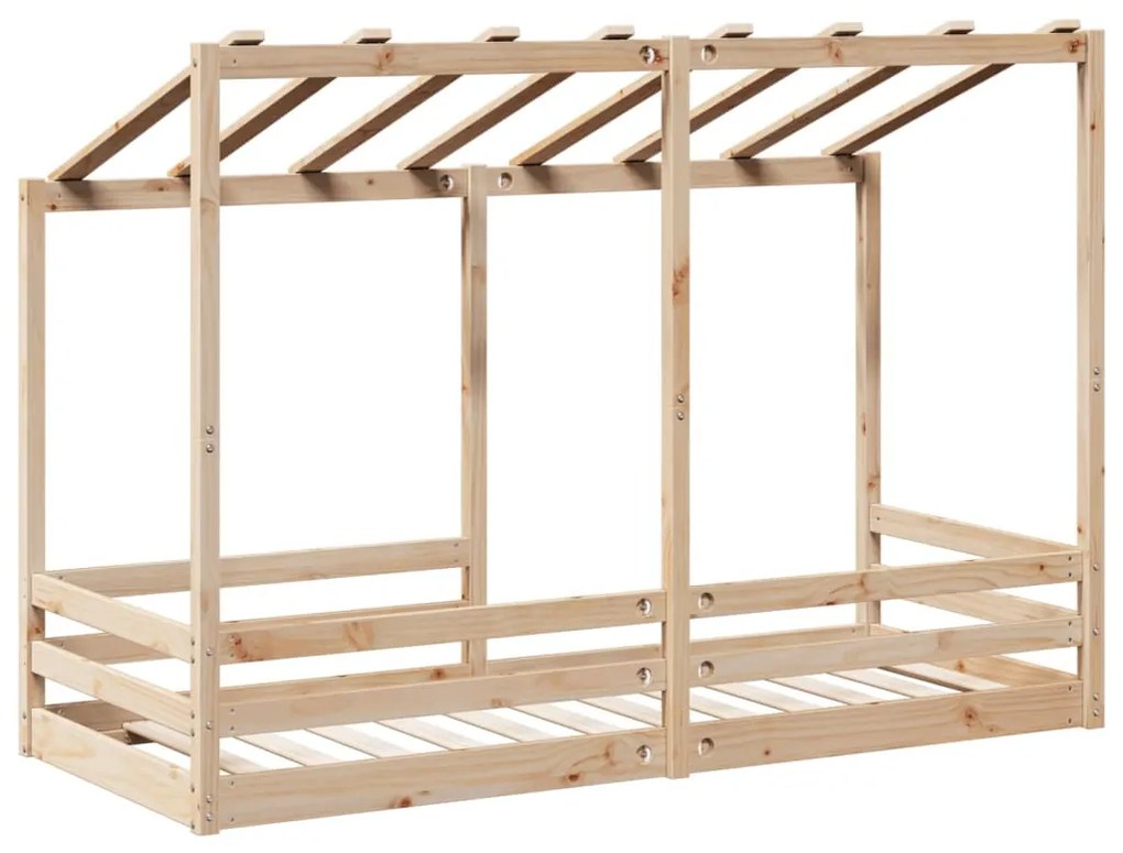tömör fenyőfa gyerekágy tetővel 90 x 190 cm