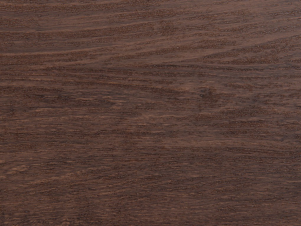 Egyedi Sötét Fa Asztal Fekete Lábazattal 140 x 80 cm BRAVO Beliani