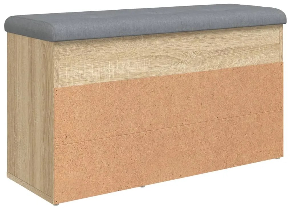 sonoma tölgy színű szerelt fa cipőtároló pad 82 x 32 x 45,5 cm