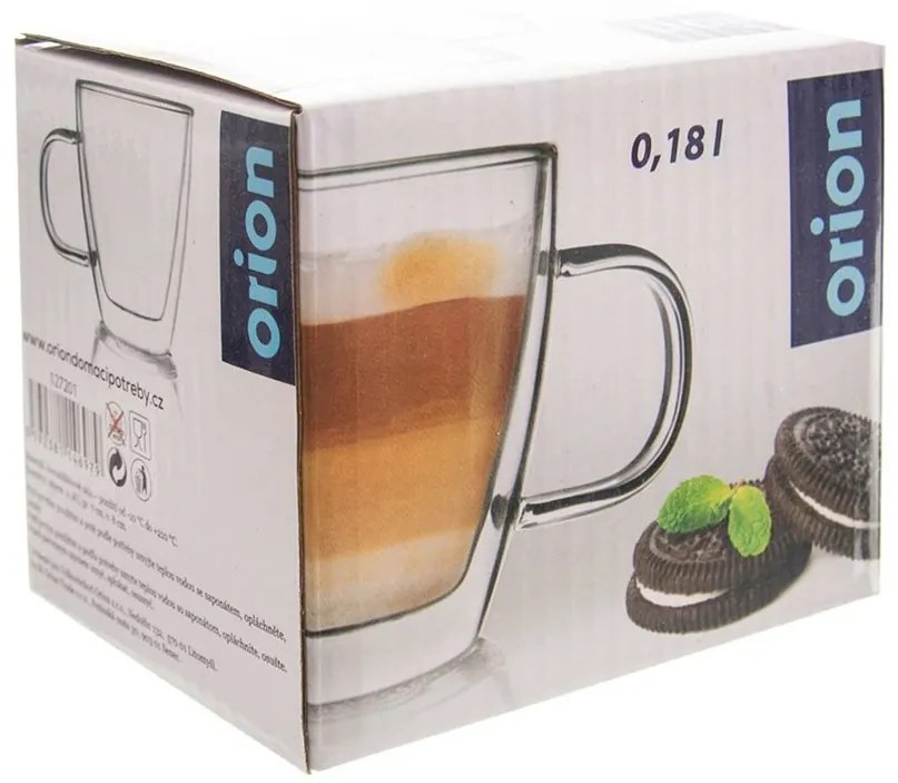 Orion duplafalú üvegbögre, 180 ml, S