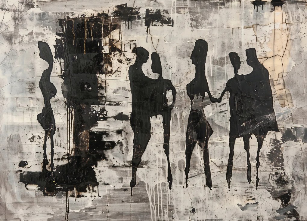 Poszter 18x13cm Szürke emberek