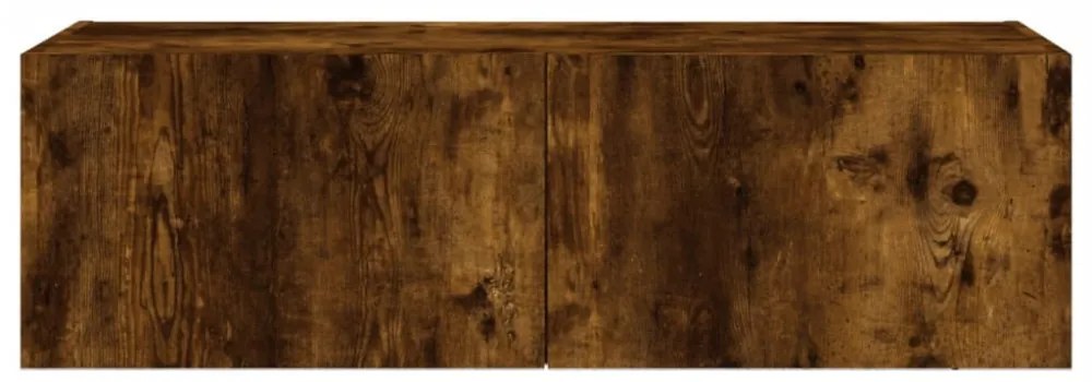 füstös tölgy színű fali TV-szekrény LED-ekkel 100 x 35 x 41 cm