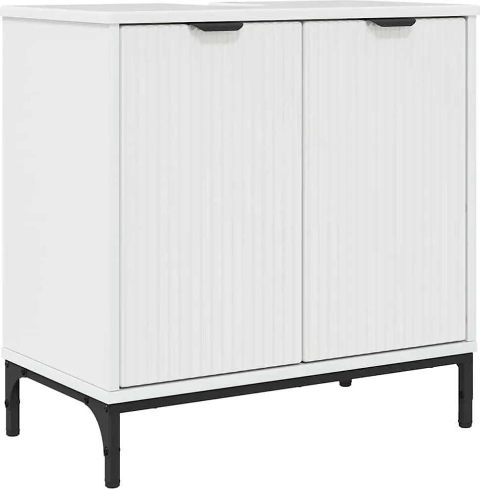 vidaXL Fürdőszobai mosdószekrény Magasfényű fehér 60.5 x 33.5 x 61 cm