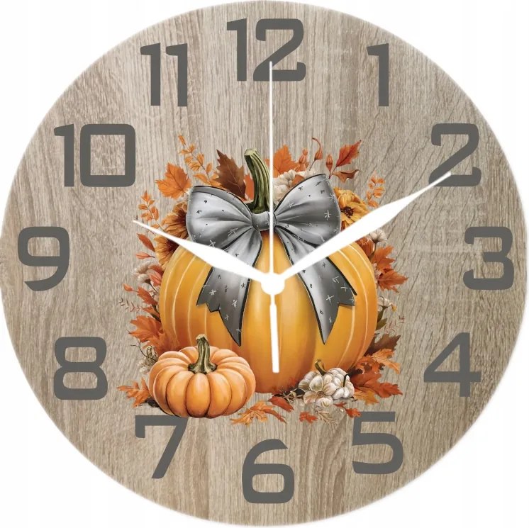 Dekoratív falióra őszre Halloween tök pumpkin 35 cm