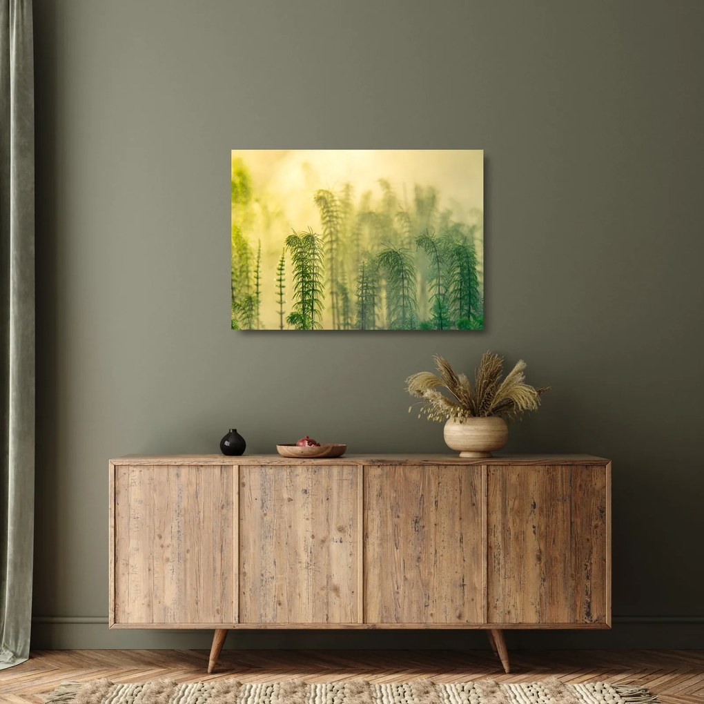 Üveg kép - Részlet a tavaszi ködös természetből (70x50 cm)