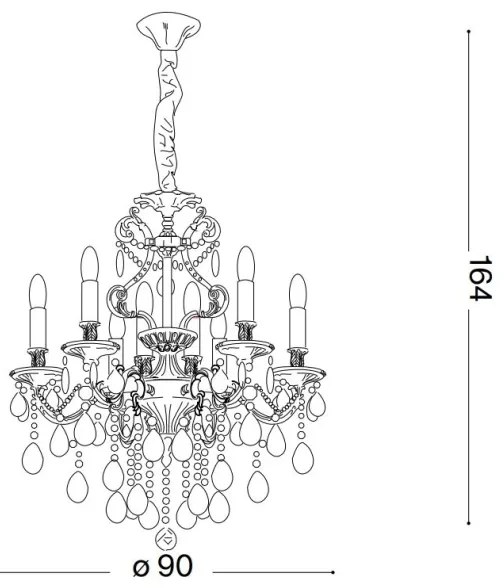 Ideal Lux - Kristály csillár láncon GIOCONDA 12xE14/40W/230V átm. 90 cm arany