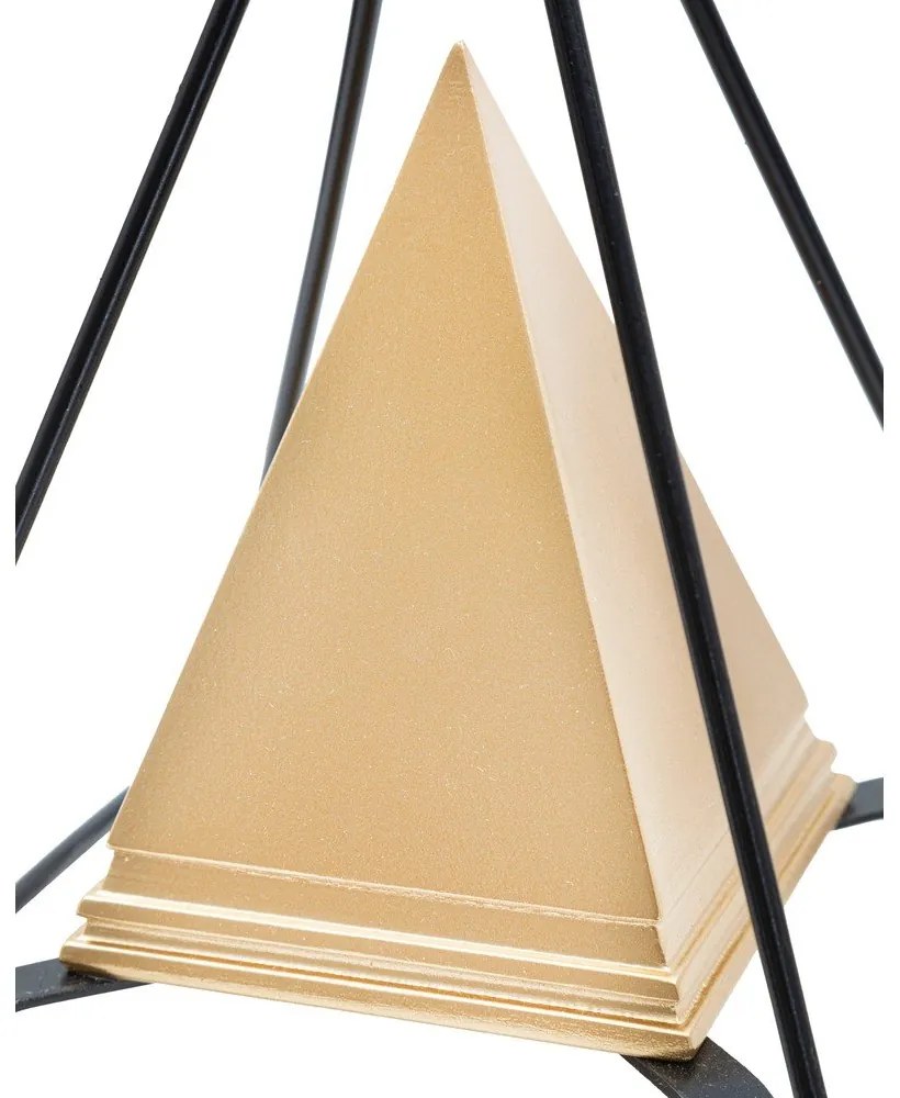 Piramid fém szobor aranyszínű dekorral - Mauro Ferretti